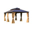 Verona Double-Roof Aluminium Gazebo — 6 x 3.65m Outdoor Gazebo with Curtains & Mosquito Net