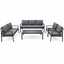 Santorini 7-Seater Outdoor Sofa Set with Coffee Table — Dark Grey Metal Frame