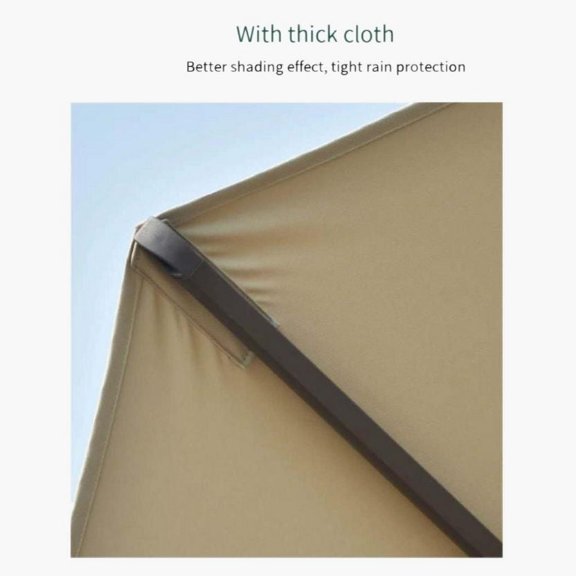 Patio Adjustable Outdoor Umbrella with Rotating Handle, Durable Aluminum