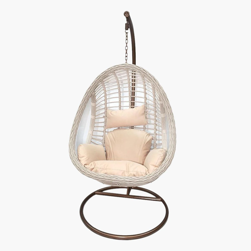 Patio 1-Seater Rattan Swing Chair with Cushion