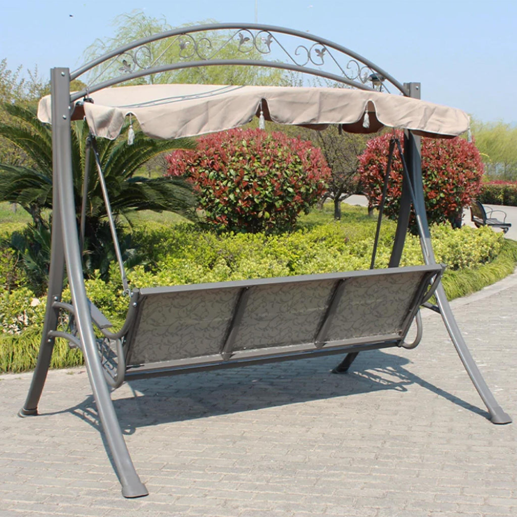 Patio 3-Seater Aluminum Outdoor Swing with Cushion