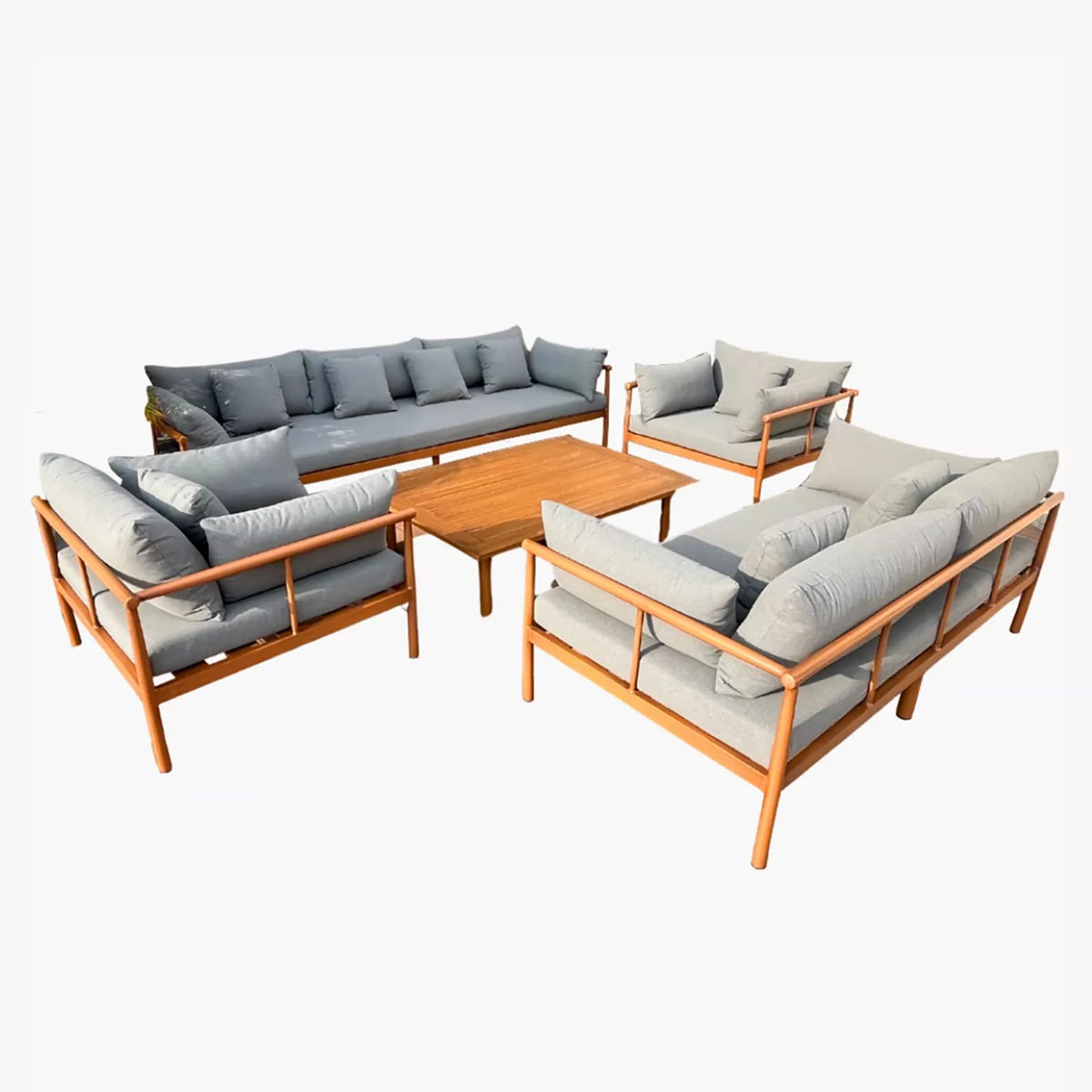 Patio Premium 7-Seater Aluminum Outdoor Lounge Set with Cushions