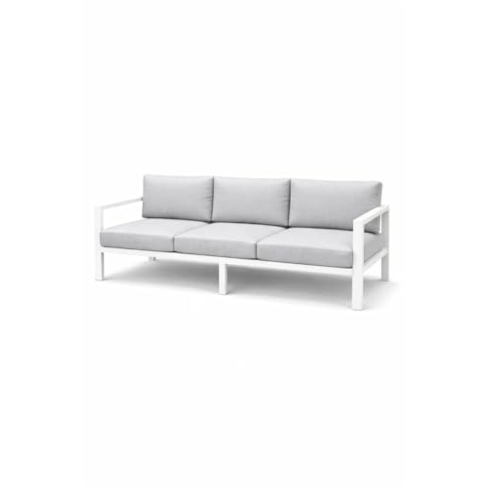 Patio 5-Seater Outdoor Sofa Set with Aluminum Frame & Bench - White