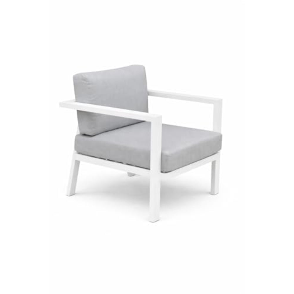Patio 5-Seater Outdoor Sofa Set with Aluminum Frame & Bench - White