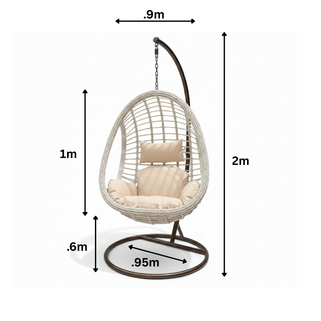 Patio 1-Seater Rattan Swing Chair with Cushion