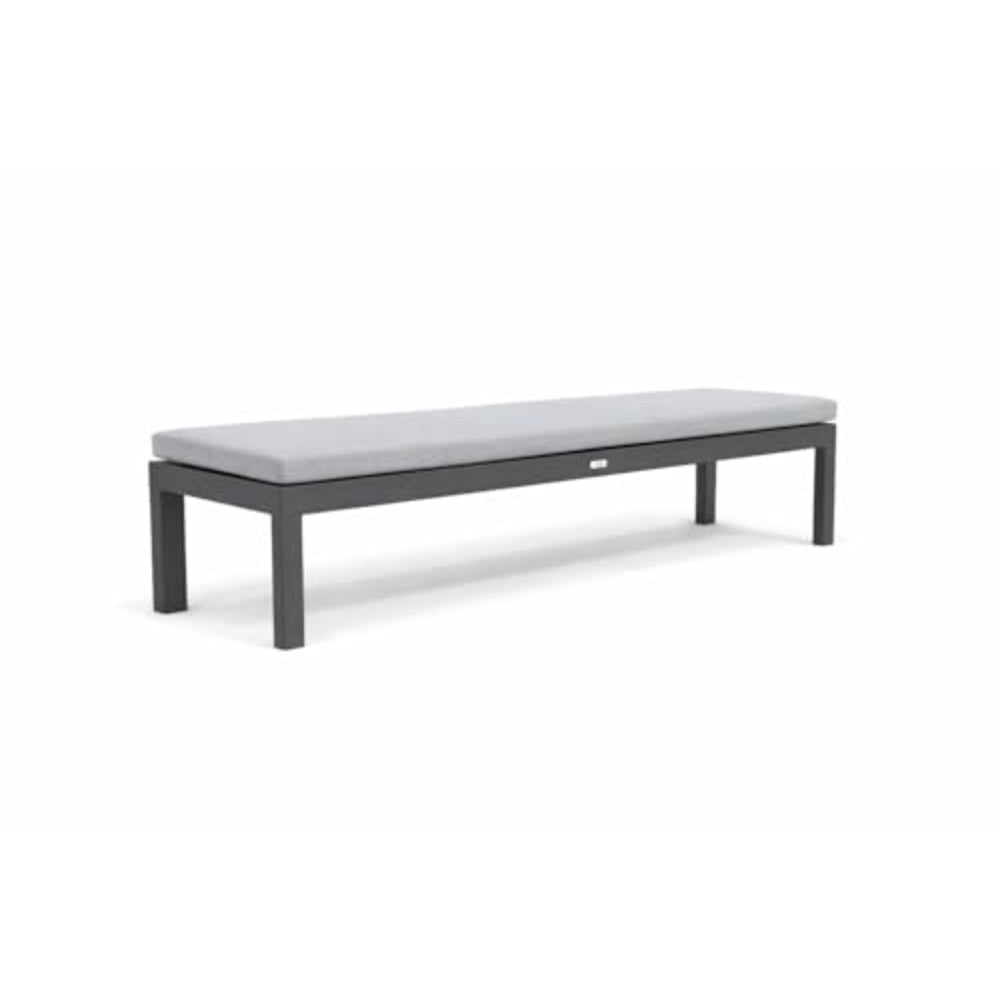 Patio 5-Seater Outdoor Sofa Set with Aluminum Frame & Bench - Dark Grey