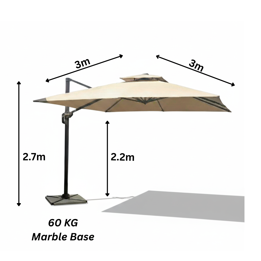 Patio Adjustable Outdoor Umbrella with Rotating Handle, Durable Aluminum