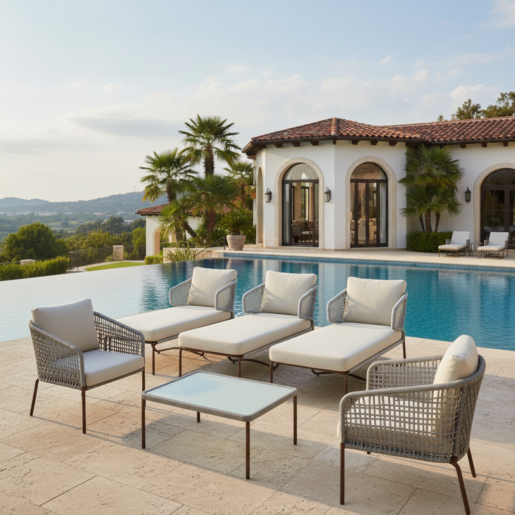 Patio Aluminum Waterproof Sunbed Modern, Comfortable & Weather-Resistant