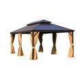 Verona Double-Roof Aluminium Gazebo — 6 x 3.65m Outdoor Gazebo with Curtains & Mosquito Net