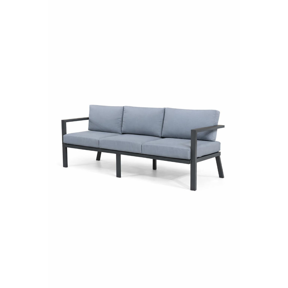 Patio 5-Seater Outdoor Sofa Set with Aluminum Frame & Bench - Dark Grey