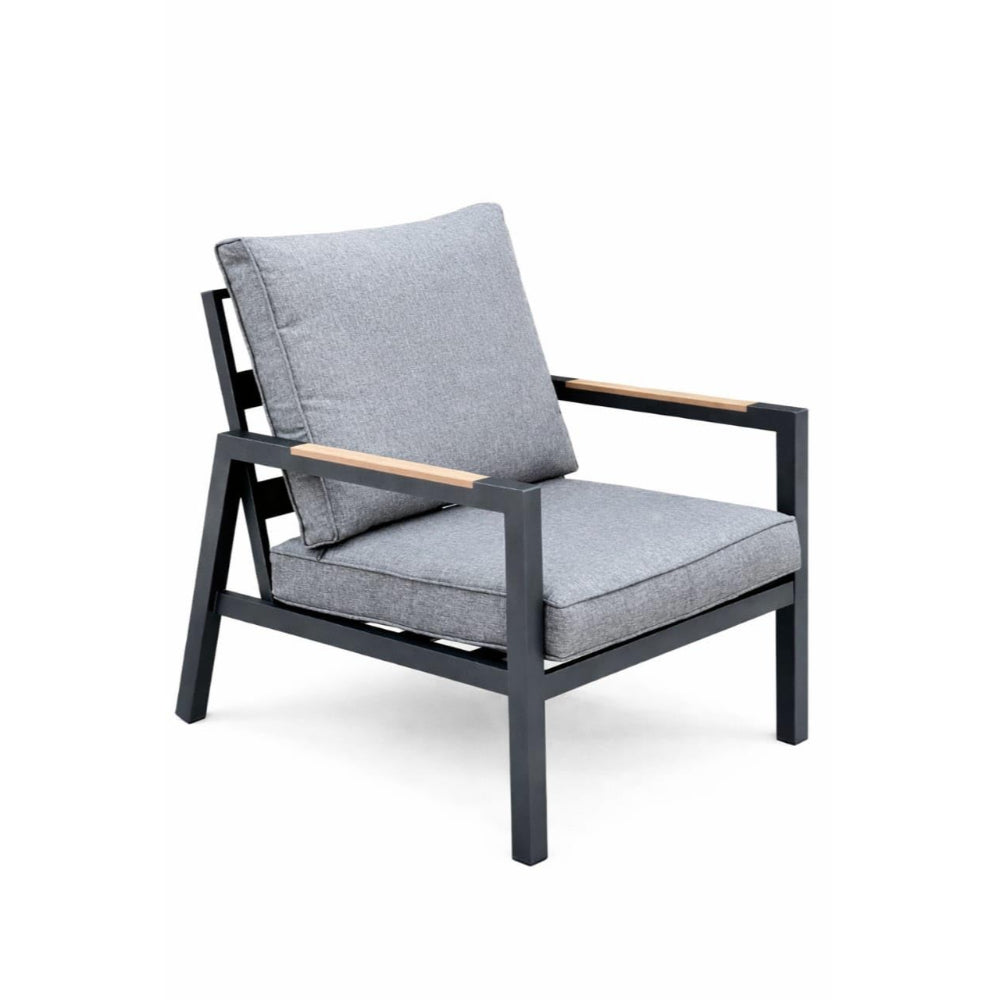 Patio 5-Seater Outdoor Sofa Set with Aluminum Frame & Coffee Table - Dark Grey
