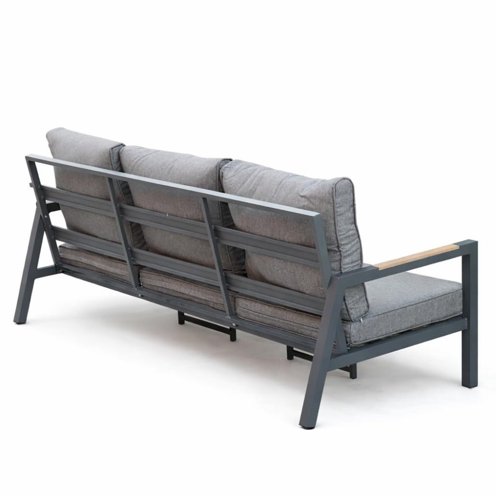 Patio 5-Seater Outdoor Sofa Set with Aluminum Frame & Coffee Table - Dark Grey