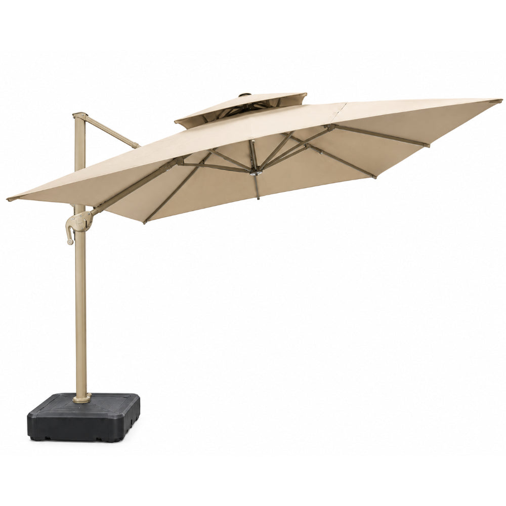 Patio 3x3M Outdoor Cantilever Umbrella with Aluminum Frame & Polyester Canopy - Beige/Khaki