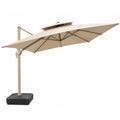 Patio 3x3M Outdoor Cantilever Umbrella with Aluminum Frame & Polyester Canopy - Beige/Khaki