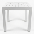 Patio White Aluminum Outdoor Square Side Table