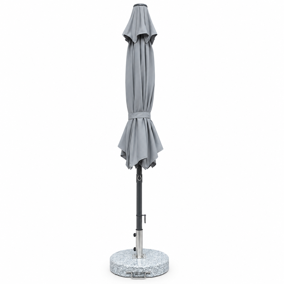 Patio 3M Central Pole Outdoor Umbrella with Aluminum Frame & Fabric Canopy - Dark Grey