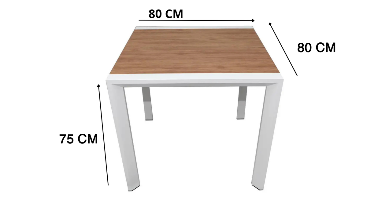 Patio Aluminum Frame WPC Square Outdoor Dining Table