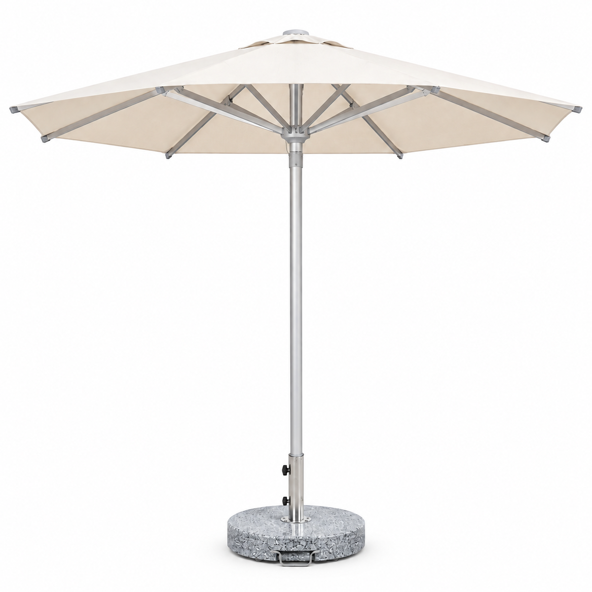 Patio 3M Central Pole Outdoor Umbrella with Aluminum Frame & Fabric Canopy - Silver/Beige