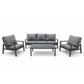 Patio 5-Seater Outdoor Sofa Set with Aluminum Frame & Coffee Table - Dark Grey