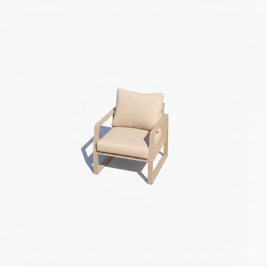 Patio Outdoor Elegance 7-Seater Aluminum Garden Sofa - Beige
