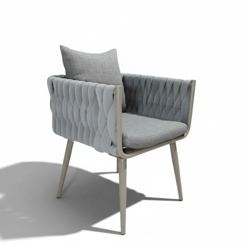 Patio Aluminum 8-Seater Outdoor Dining Set with Cushioned Chairs