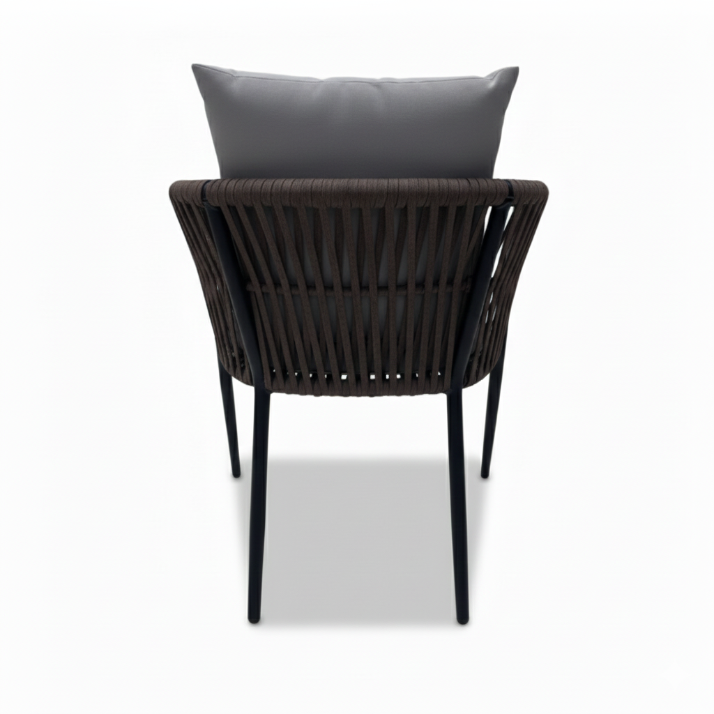 Patio Elegant Rope-Design Outdoor Armchair