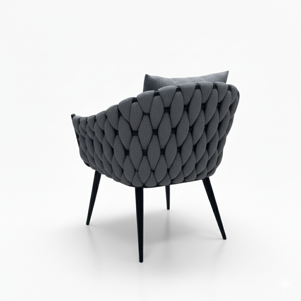 Patio Modern Grey Braided Armchair