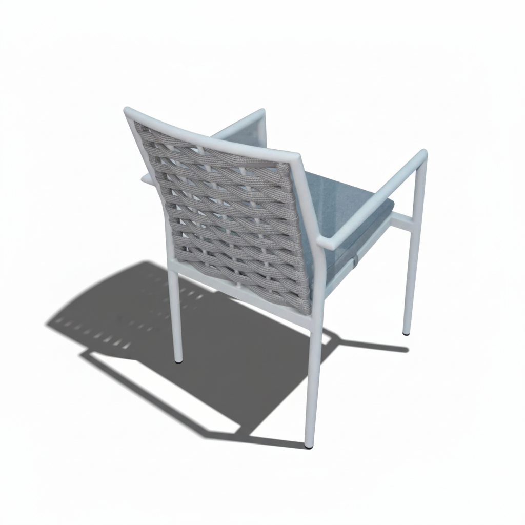 Patio Outdoor Aluminium Dining Set with Waterproof Cushions 6 Seats