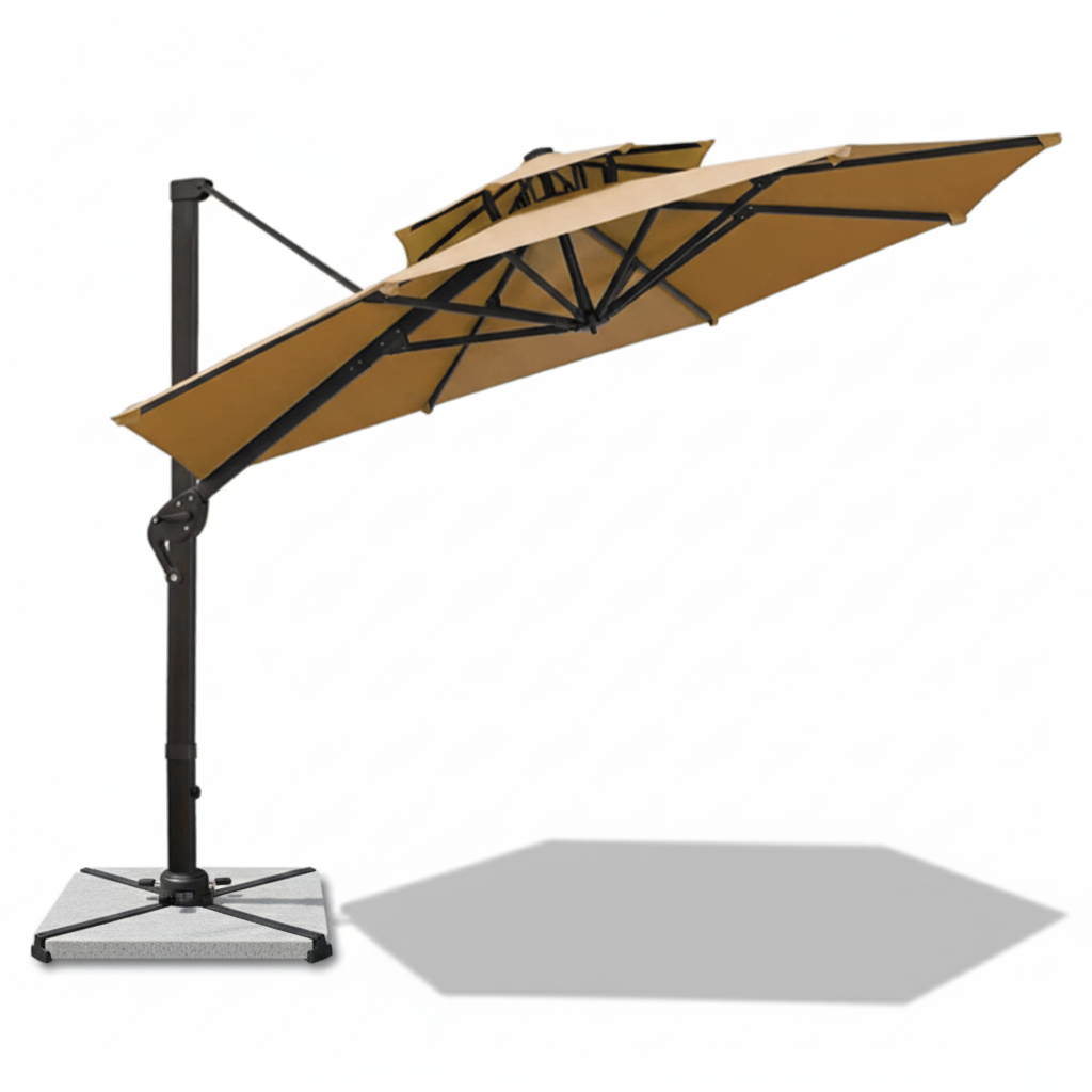 Patio 3m Round Cantilever Umbrella, Beige