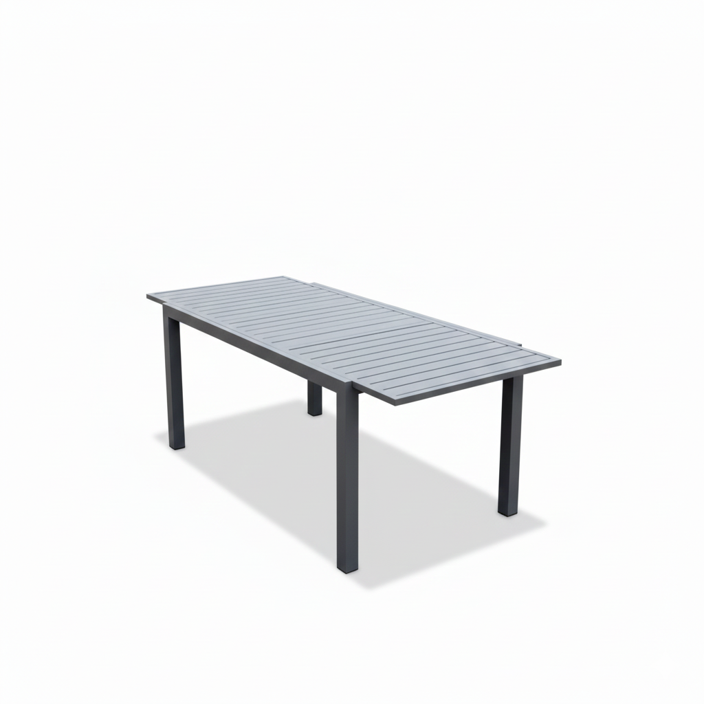 Patio Outdoor Dining Table & Chairs Set with Wood-Look Armrests
