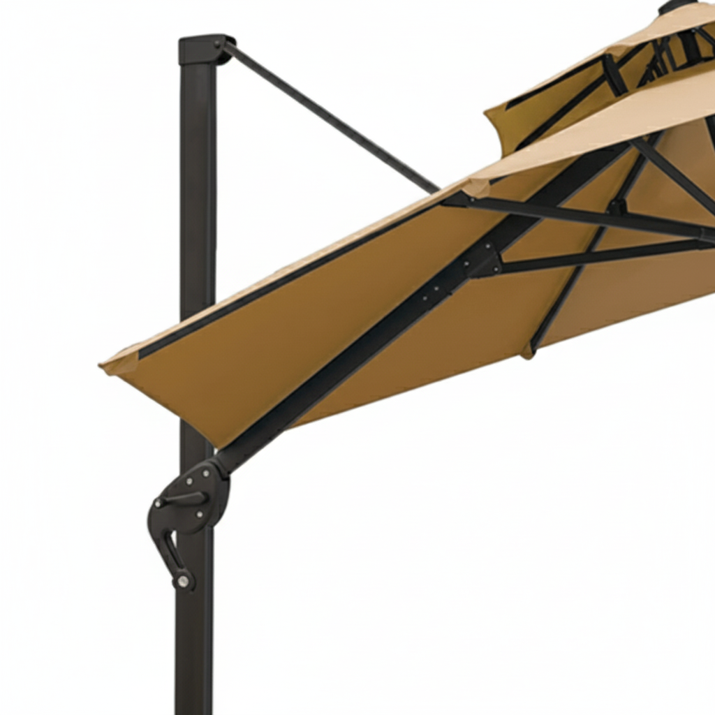 Patio 3m Round Cantilever Umbrella, Beige