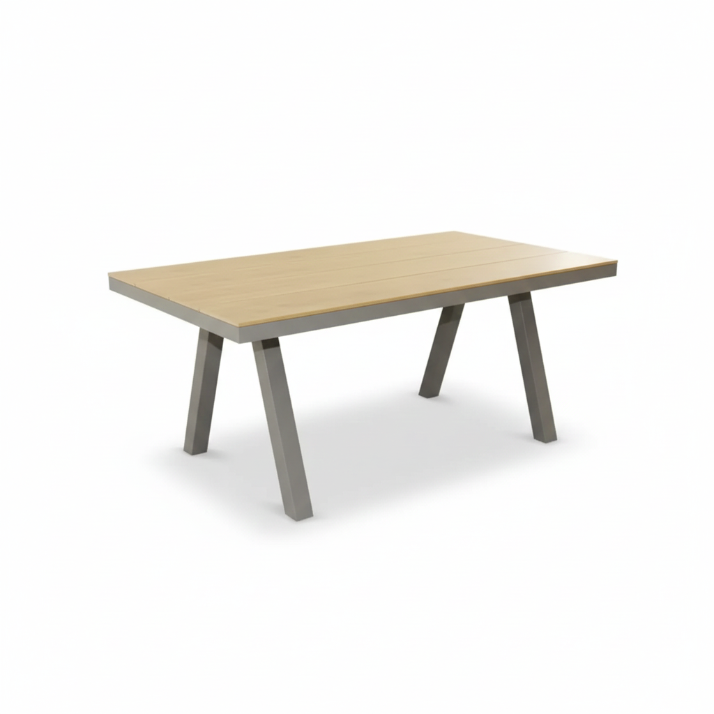 Patio Aluminum & WPC Modern Outdoor Dining Table