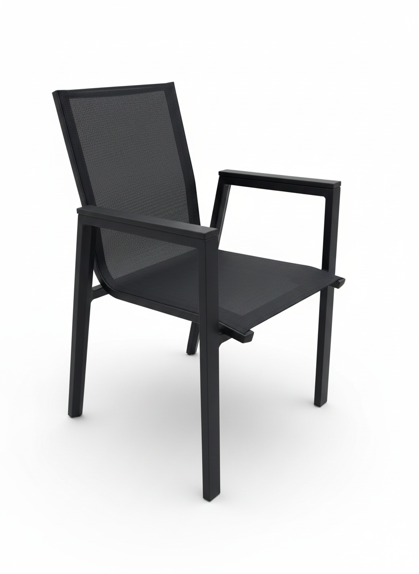 Patio Outdoor Aluminum Dining Chair Weather-Resistant