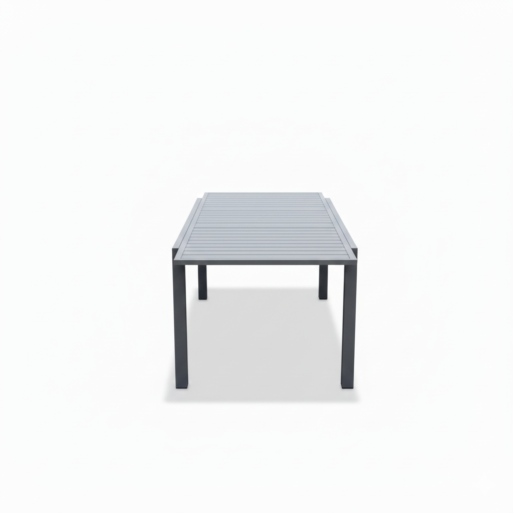 Patio Outdoor Dining Table & Chairs Set with Wood-Look Armrests