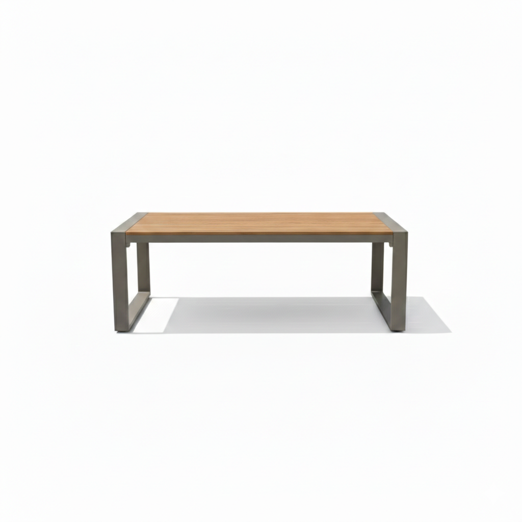 Patio 5-Seater Aluminum Outdoor Sofa Set with WPC-Top Coffee Table