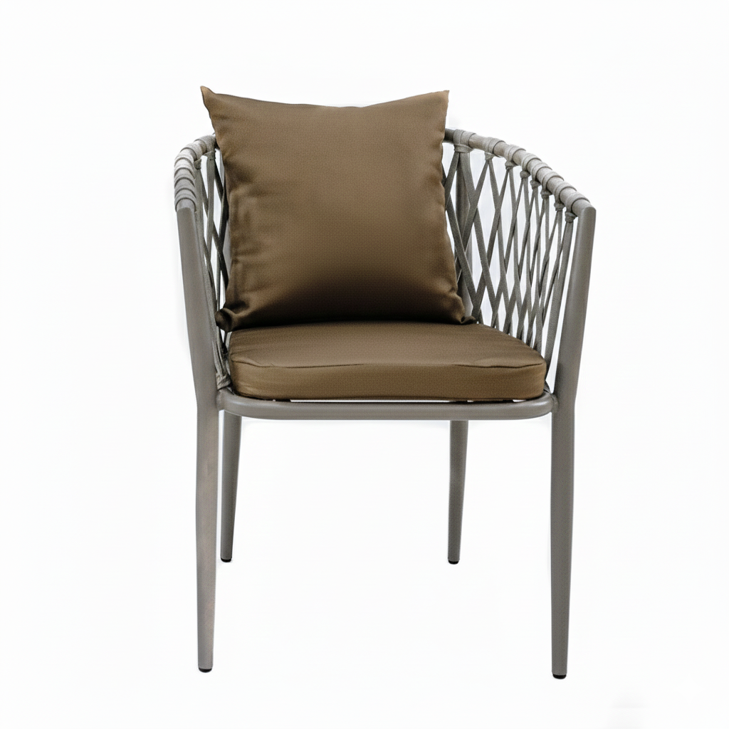 Patio Aluminium Rope Outdoor Chair, Khaki