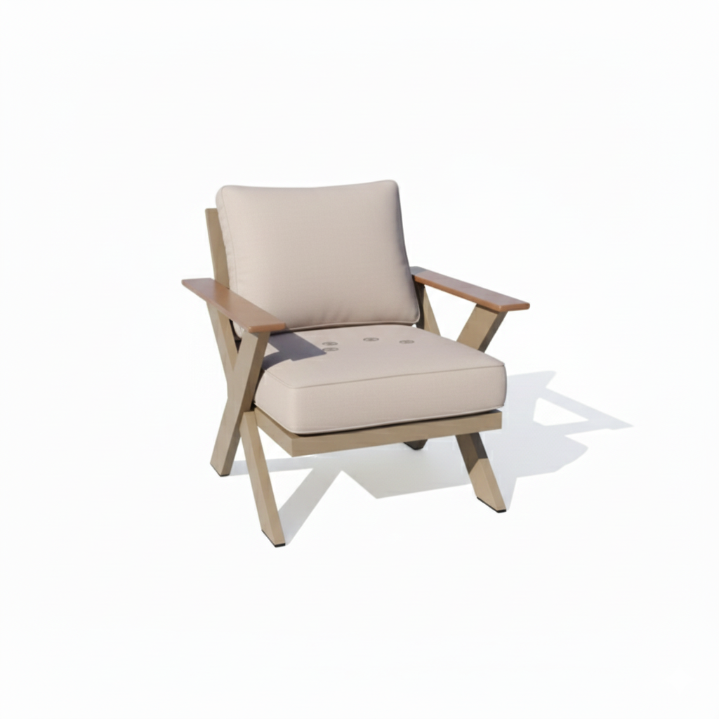 Patio Outdoor Comfort Collection: Sofa, Chairs & Table