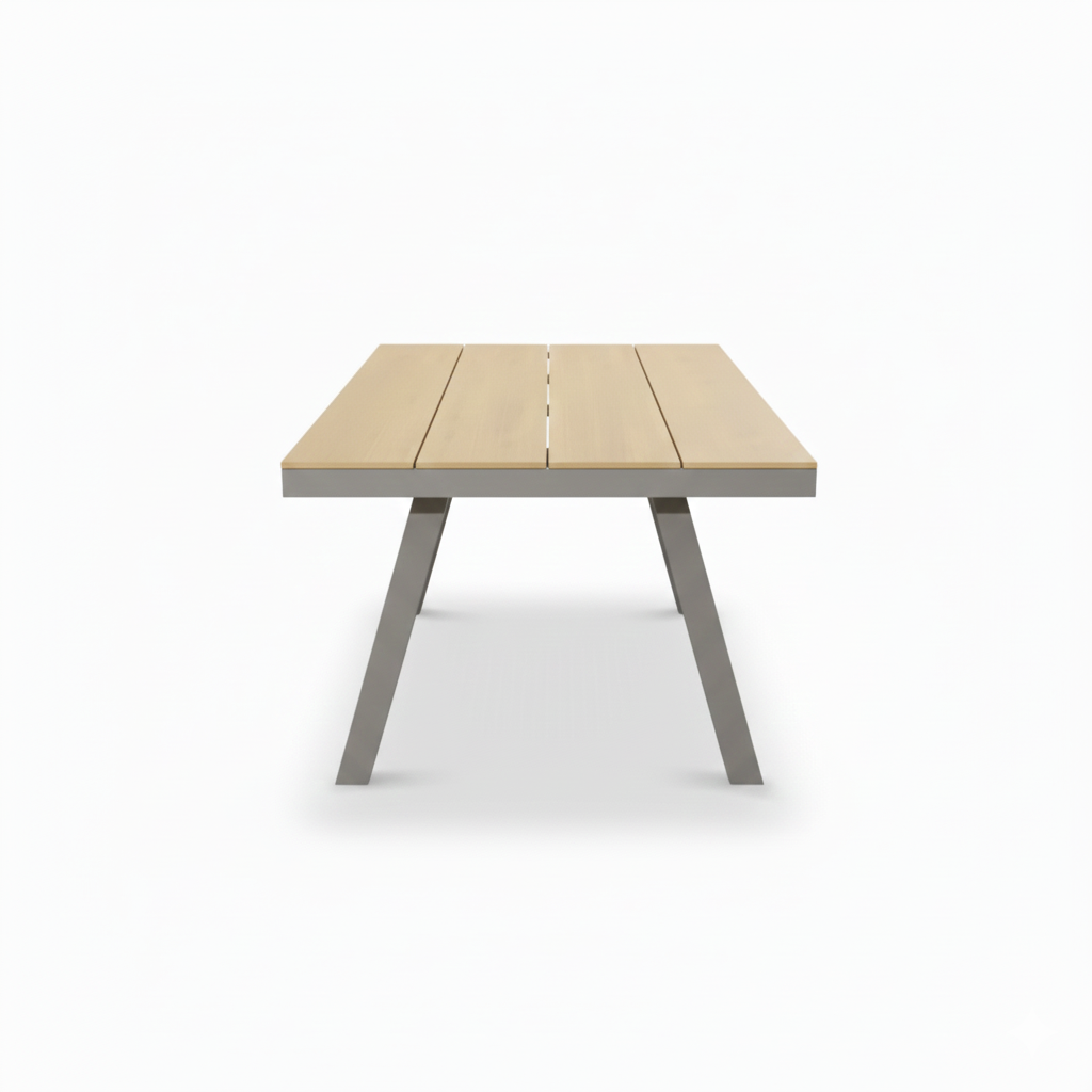 Patio Aluminum & WPC Modern Outdoor Dining Table