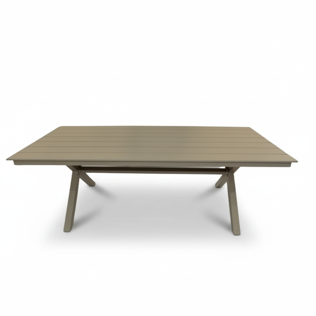 Patio Aluminum Rectangular Garden Dining Table - 8-10 Seater