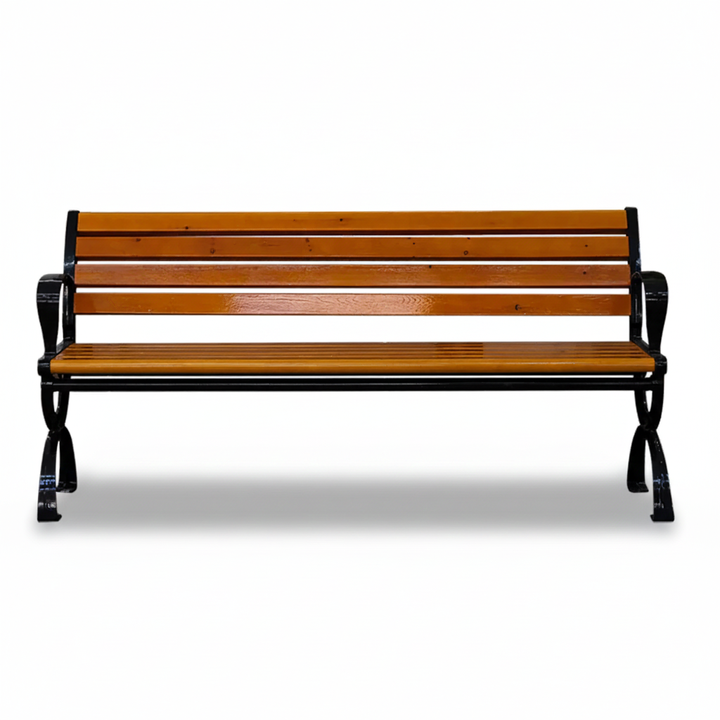 Patio Wood Garden Bench with Backrest