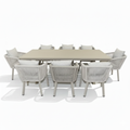 Patio Modern Aluminum 8-Seater Outdoor Dining Set with Cushioned Chairs