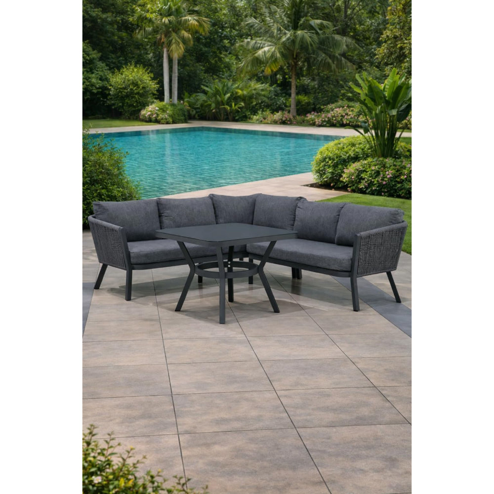 Positano Rope L-Shape Corner Sofa Set with Coffee Table — Outdoor Sectiona Secondary image