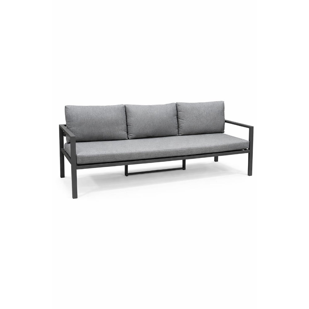 Santorini 7-Seater Outdoor Sofa Set with Coffee Table — Dark Grey Metal Frame