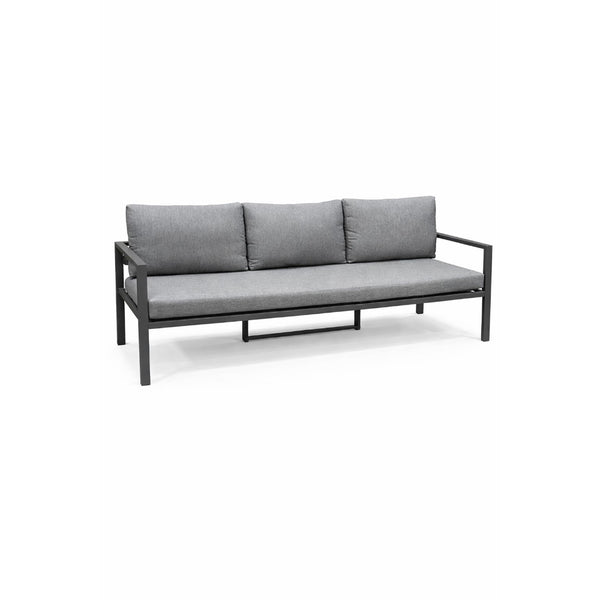Santorini 7-Seater Outdoor Sofa Set with Coffee Table — Dark Grey Metal Frame