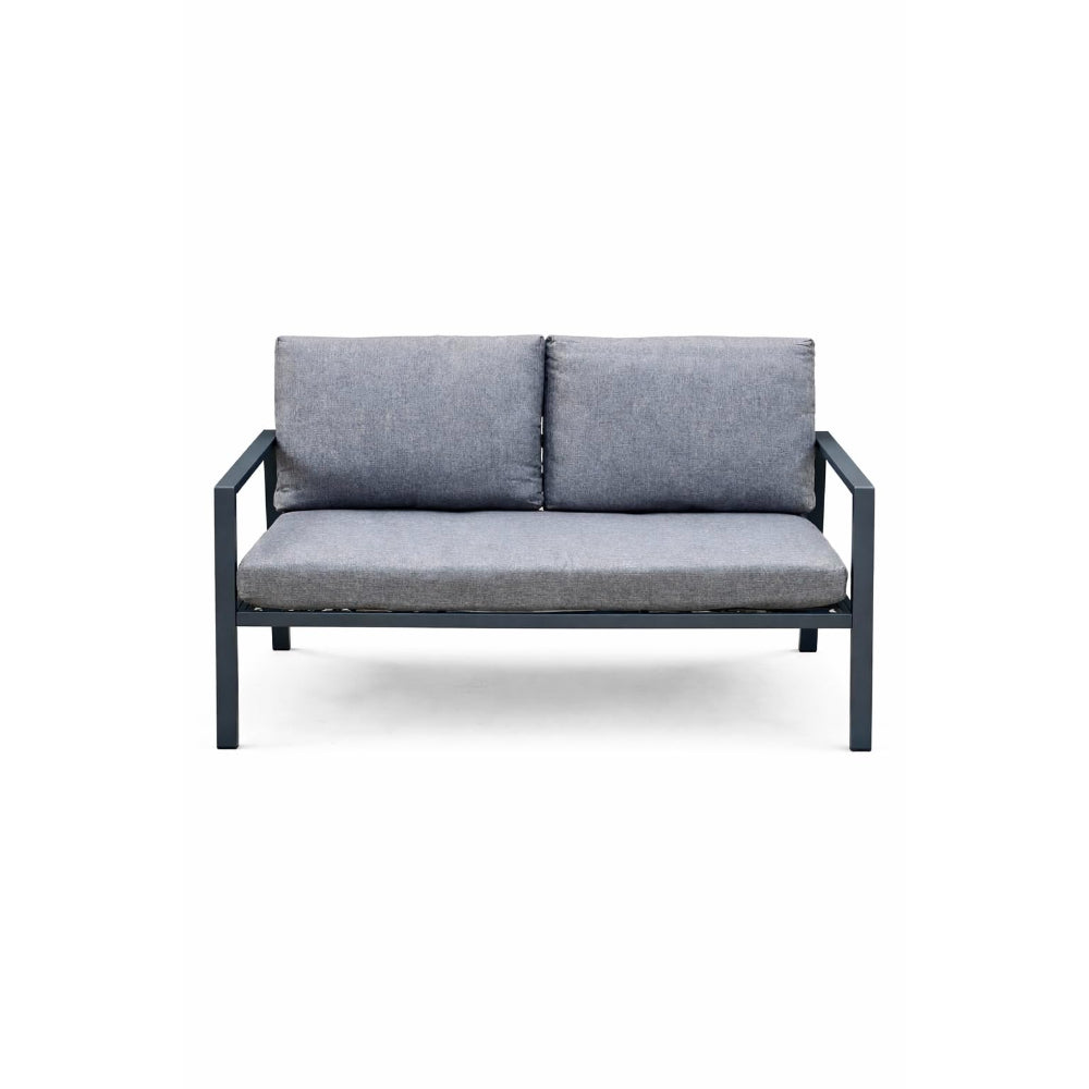 Santorini 7-Seater Outdoor Sofa Set with Coffee Table — Dark Grey Metal Frame