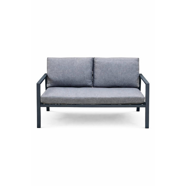 Santorini 7-Seater Outdoor Sofa Set with Coffee Table — Dark Grey Metal Frame