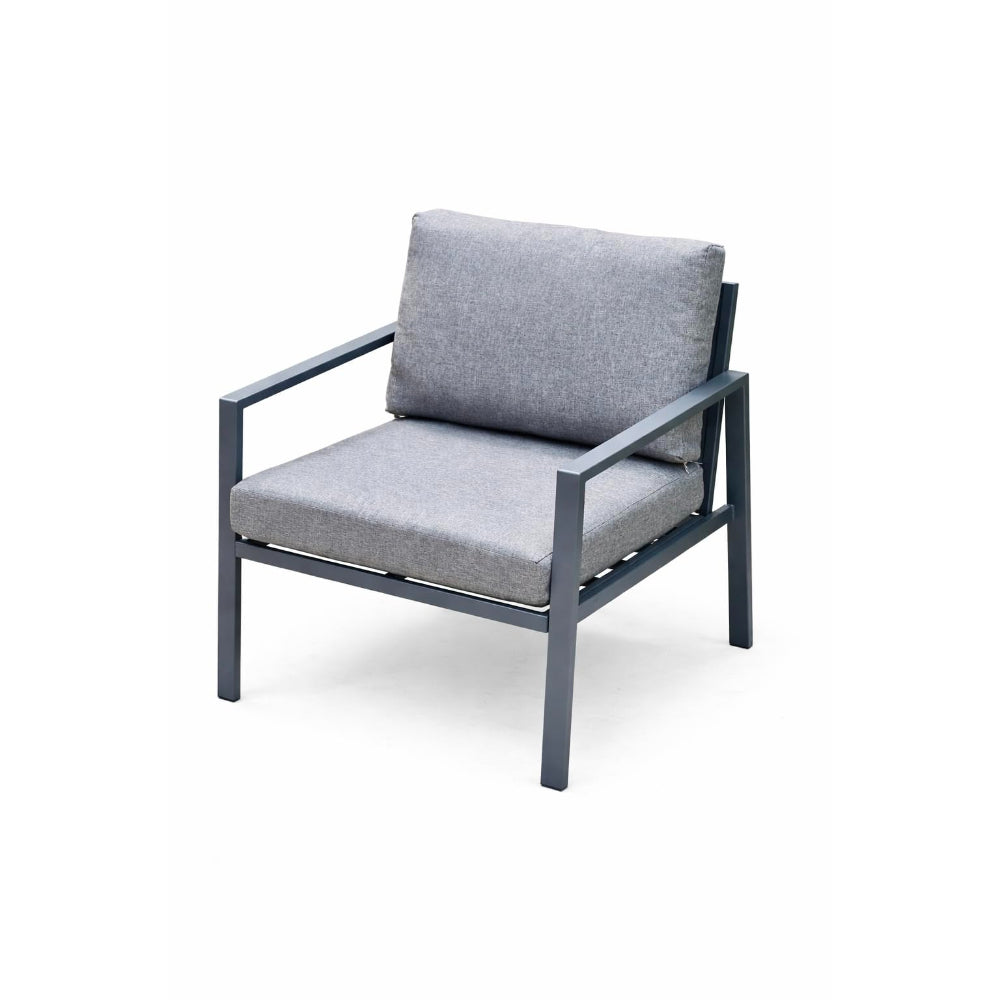 Santorini 7-Seater Outdoor Sofa Set with Coffee Table — Dark Grey Metal Frame