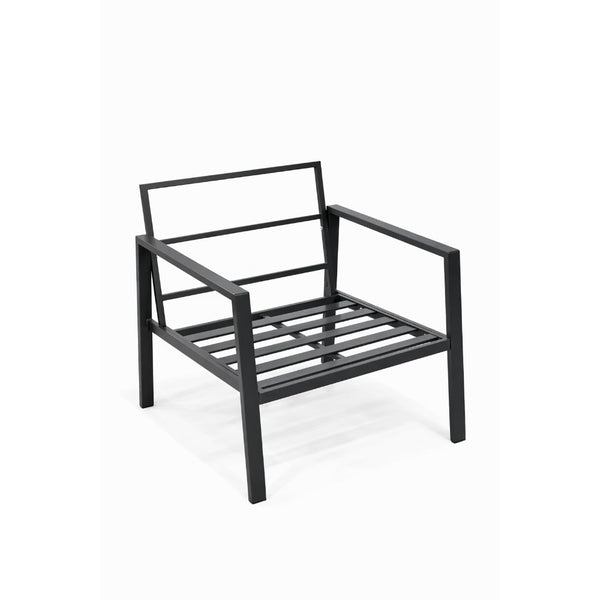 Santorini 7-Seater Outdoor Sofa Set with Coffee Table — Dark Grey Metal Frame