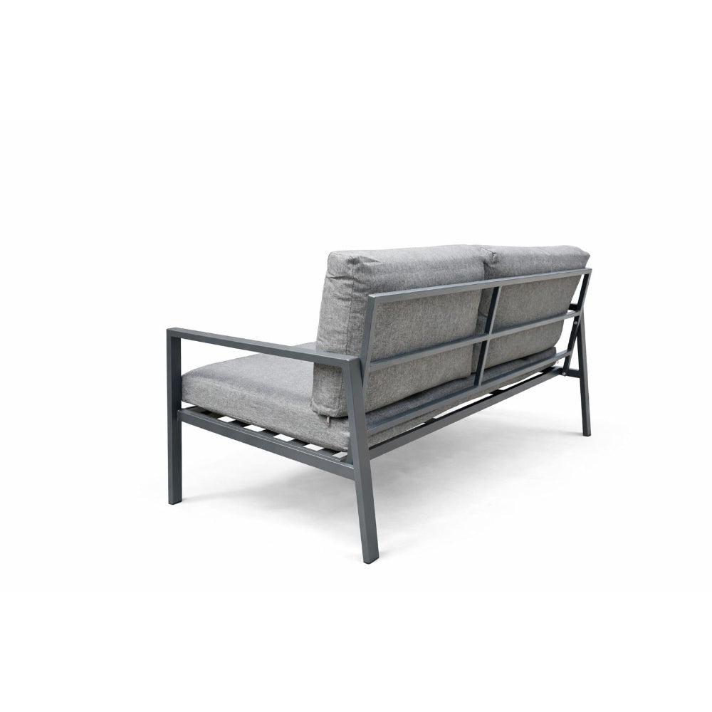 Santorini 7-Seater Outdoor Sofa Set with Coffee Table — Dark Grey Metal Frame