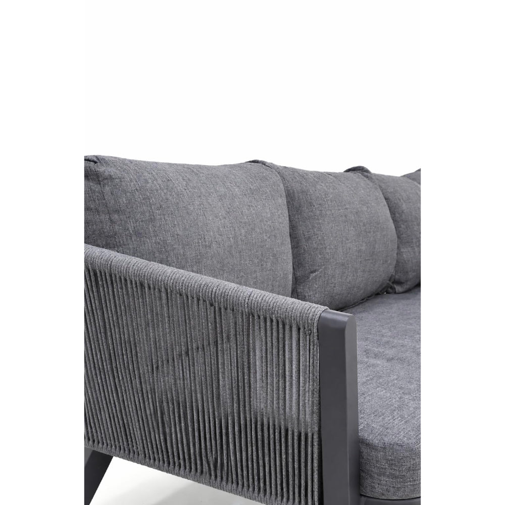 Positano Rope L-Shape Corner Sofa Set with Coffee Table — Outdoor Sectiona